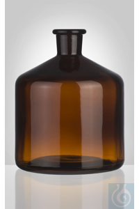 Fles voor buret, bruin, 2000 ml, NS 29/32, afm. Ø 160 x H 200 mm, zonder glazen stop, kalk-soda...